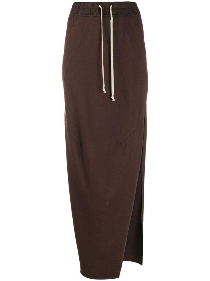 Rick Owens Drkshdw Drawstring Waist Jersey Skirt - Brown