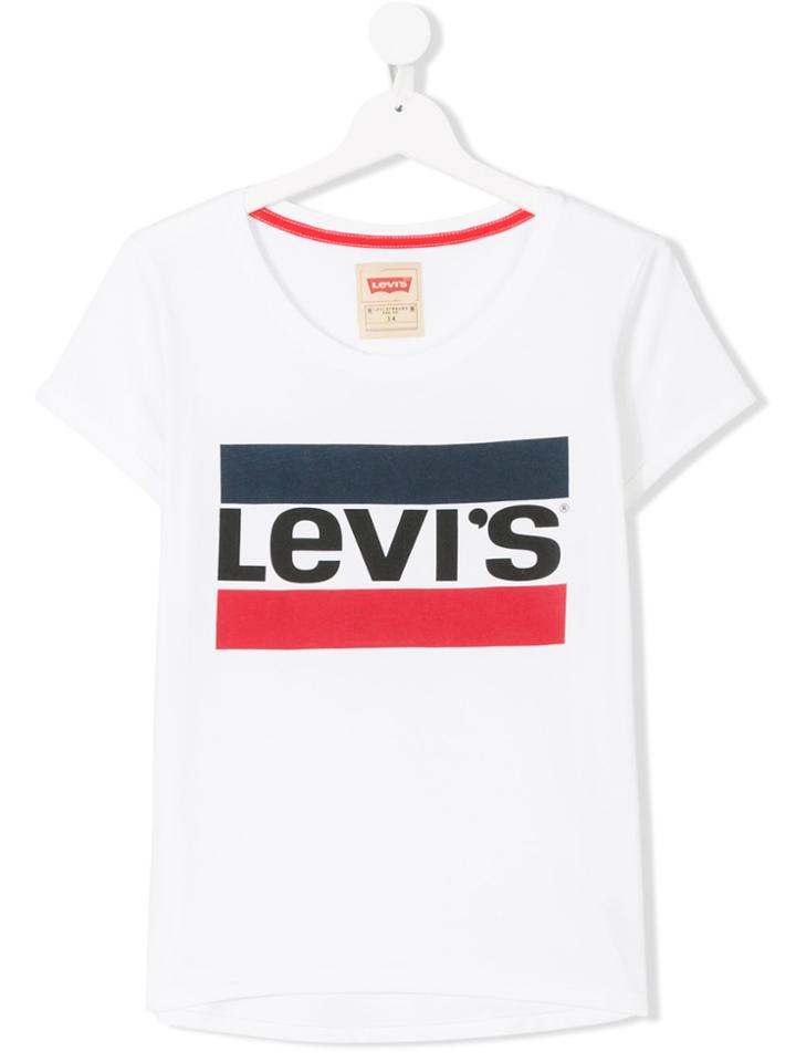 Levi's Kids Teen Tri-stripe Logo Print T-shirt - White