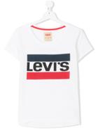 Levi's Kids Teen Tri-stripe Logo Print T-shirt - White