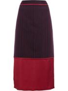 Sies Marjan Striped Panel Midi Skirt - Blue