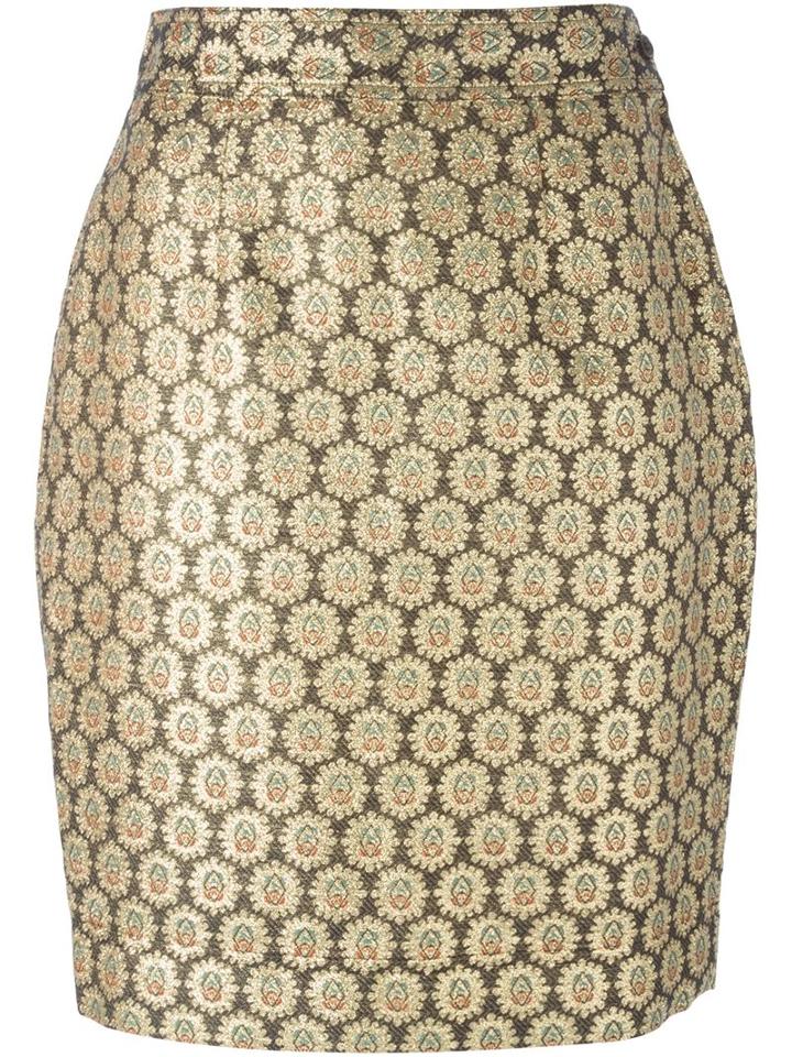 Moschino Vintage Jacquard Floral Skirt
