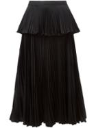 Issa Accordian Pleats Layered Skirt, Women's, Size: 4, Black, Polyester