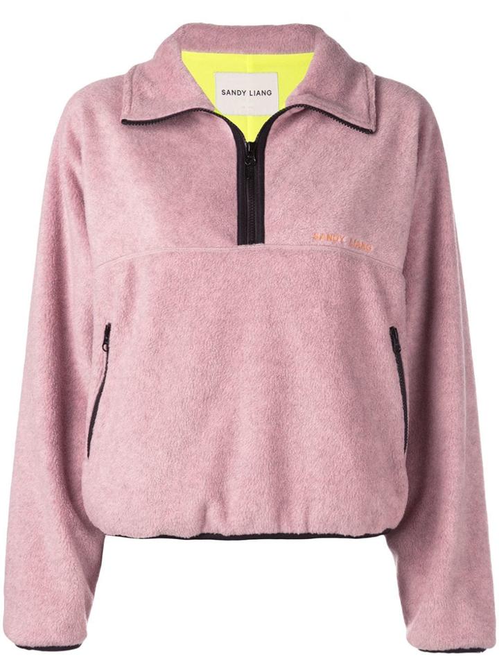 Sandy Liang Henley Polar Sweatshirt - Pink