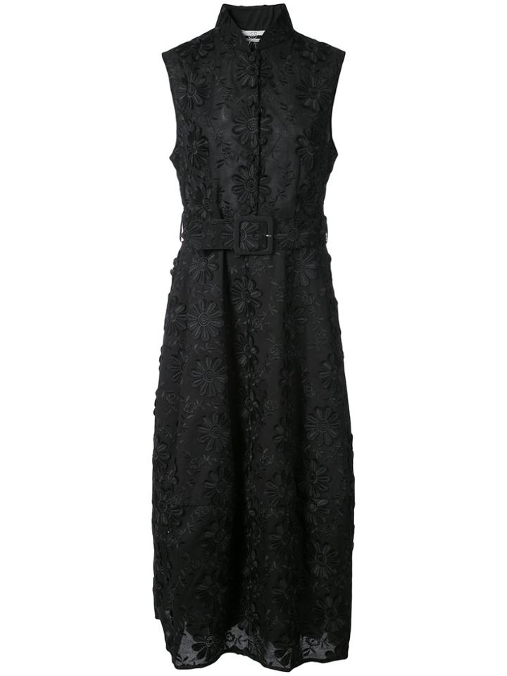 Co Floral Embroidery Dress - Black