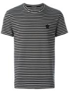 Alexander Mcqueen Striped Logo Patch T-shirt, Men's, Size: Medium, Black, Cotton