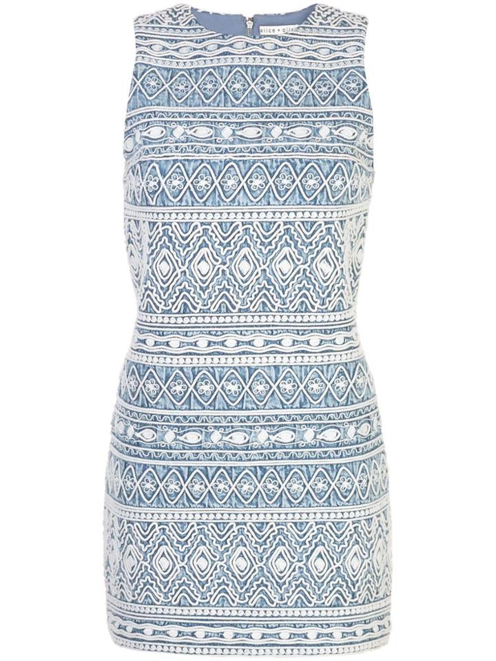 Alice+olivia Jacquard Mini Dress - Blue