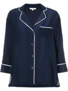 Gold Hawk - Contrast Trim Shirt - Women - Silk/acetate - S, Women's, Blue, Silk/acetate