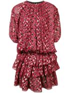 Saint Laurent Layered Skirt Ruched Detail Dress