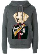 Dolce & Gabbana Dog Colonel Patch Hoodie - Grey