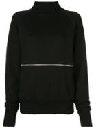 Y's Zip-front Sweatshirt Top - Black
