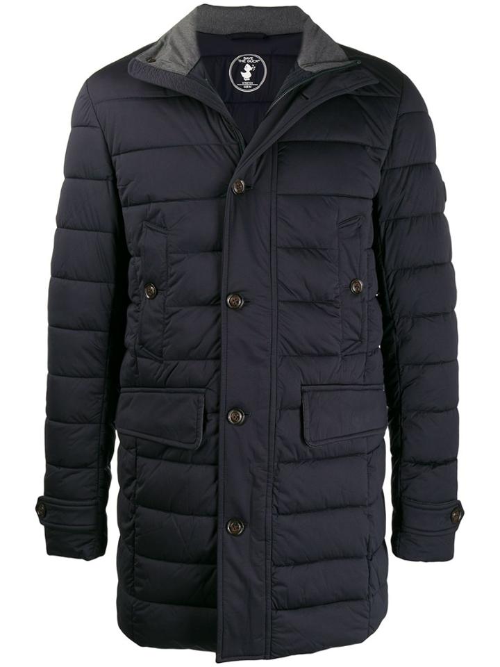 Save The Duck Button-up Padded Coat - Blue