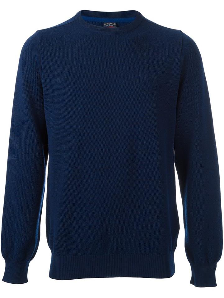Paul & Shark Loose-fit Arms Pullover, Men's, Size: Xl, Blue, Virgin Wool
