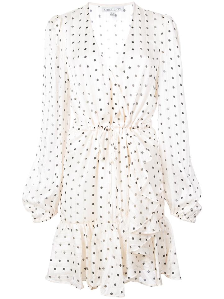 Shona Joy Dotted Ruffle Dress - Nude & Neutrals