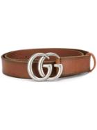 Gucci Signature Gg Logo Belt - Brown