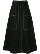 G.v.g.v. Contrasting Stitch Skirt - Black