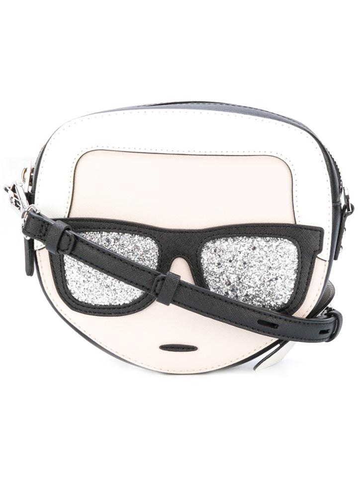 Karl Lagerfeld Round Face Crossbody Bag - Nude & Neutrals