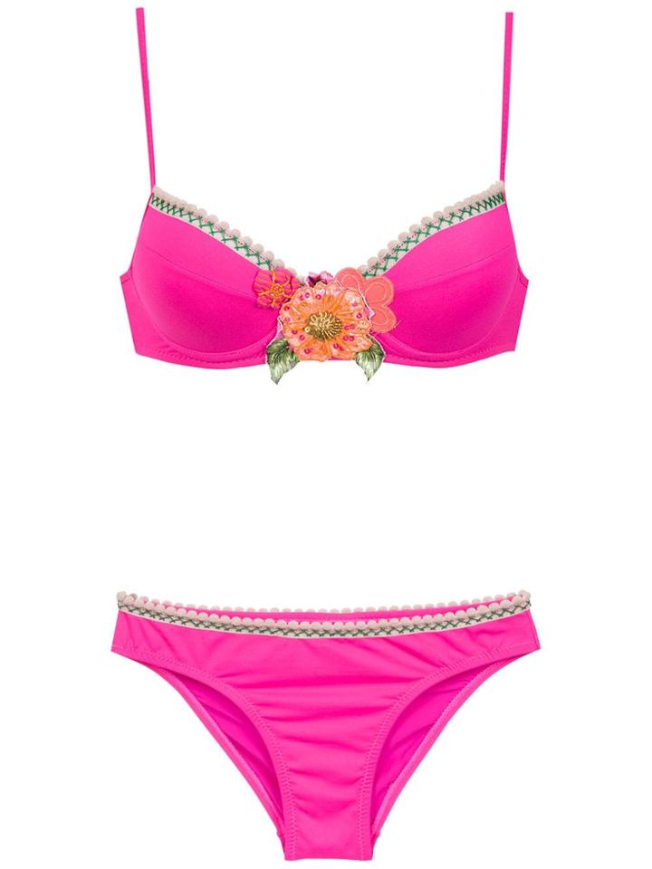 Amir Slama Embroidered Bikini Set - Pink