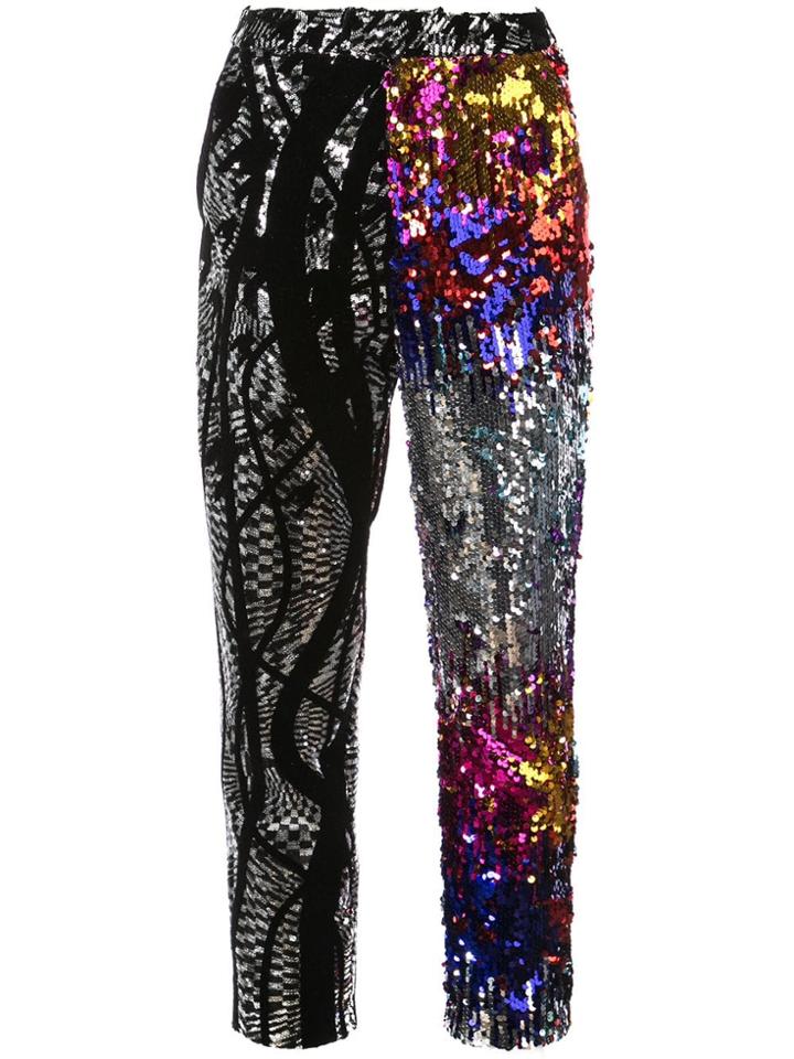 Halpern Multi-pattern Sequined Trousers - Multicolour