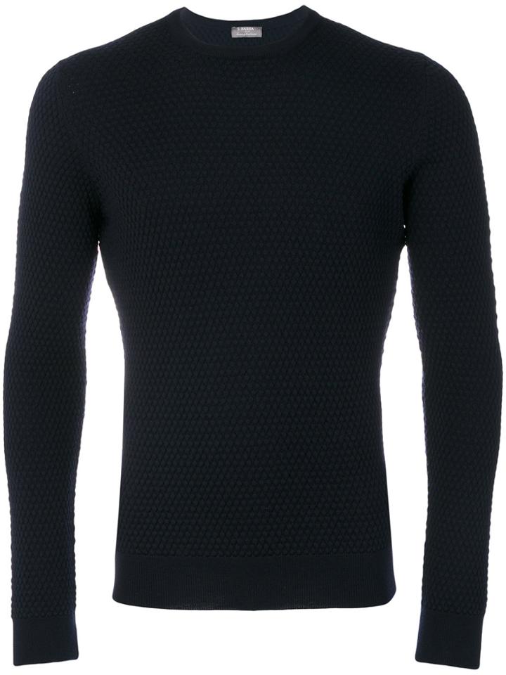 Barba Classic Knitted Sweater - Blue