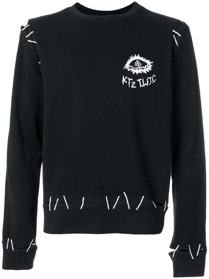 Ktz Monster Pin Embroidery Sweatshirt - Black