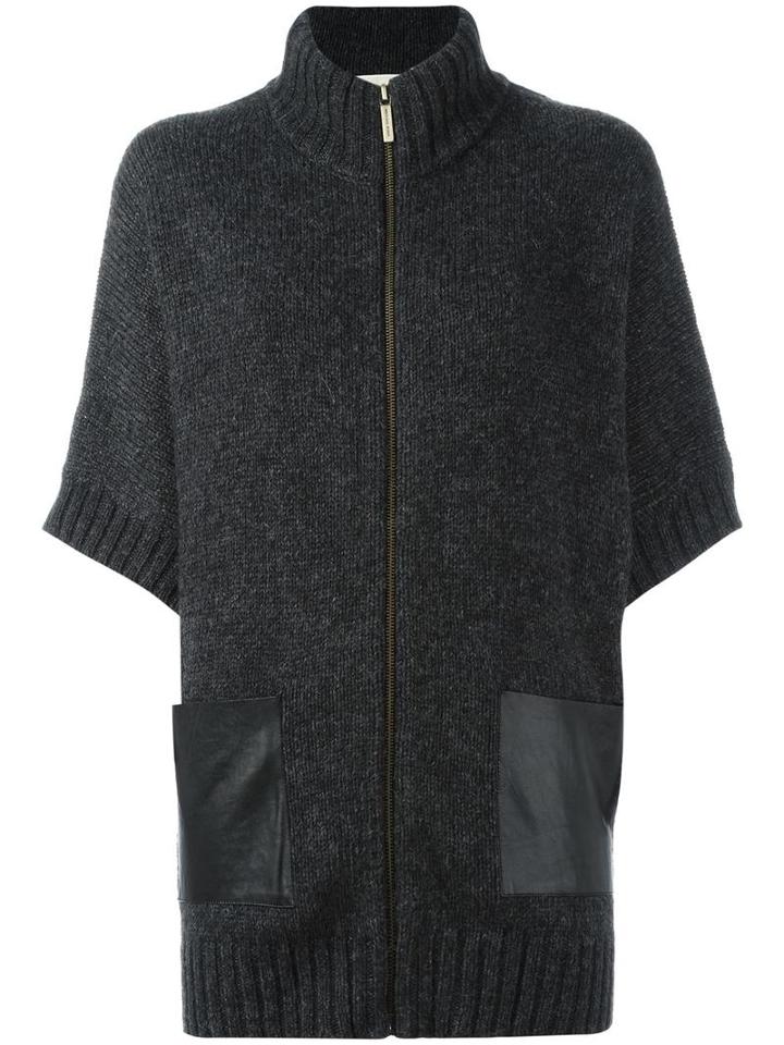 Michael Michael Kors Oversized Zipped Cardigan, Women's, Size: Xxs, Black, Nylon/wool/alpaca