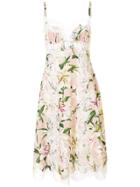 Dolce & Gabbana Lily Print Shift Midi Dress - Pink