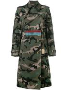 Valentino Camouflage Military Coat, Women's, Size: 40, Green, Cotton