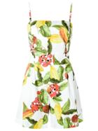 Isolda Floral Print Playsuit, Women's, Size: 36, Yellow/orange, Cotton/spandex/elastane