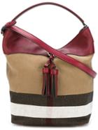 Burberry Check Detail Shoulder Bag, Women's, Red