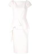 Roland Mouret Ruffle Detail Midi Dress - White