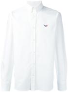 Maison Kitsuné Embroidered Logo Shirt, Men's, Size: 40, White, Cotton