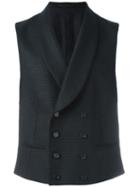 Z Zegna Double Breasted Waistcoat, Men's, Size: 54, Blue, Cupro/cashmere/wool