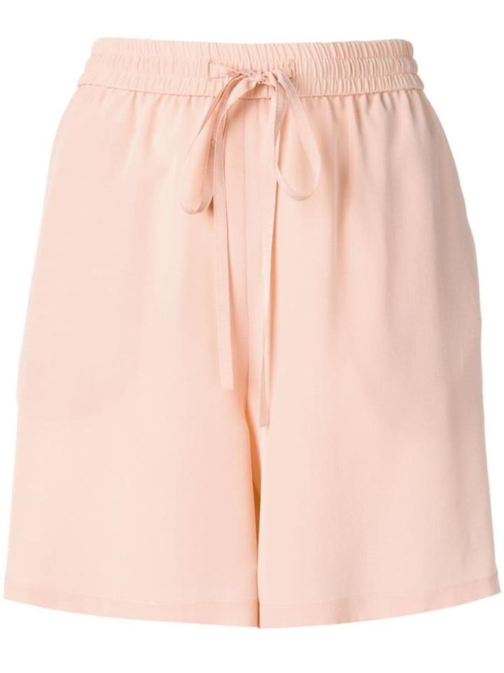 Red Valentino Crepe De Chine Shorts - Pink