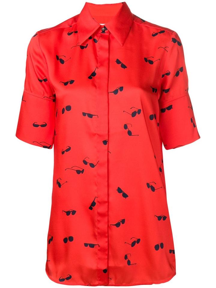 Victoria Victoria Beckham Printed Short-sleeved Shirt - Red