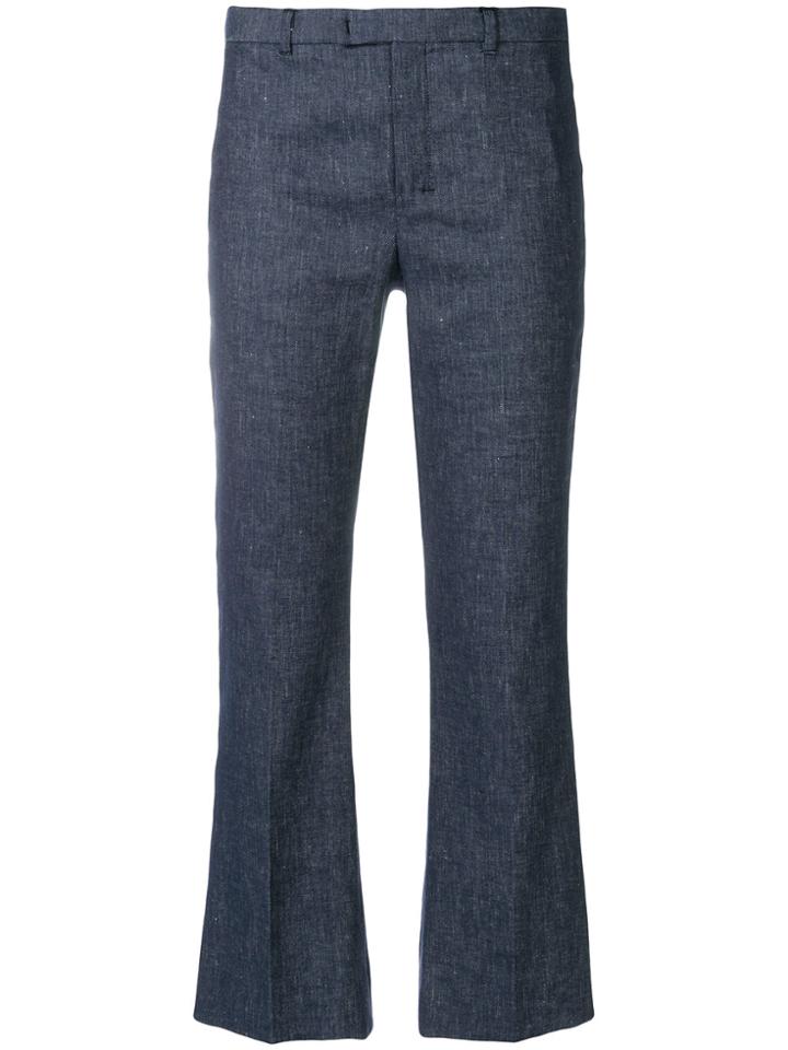 's Max Mara Chambray Cropped Trousers - Blue