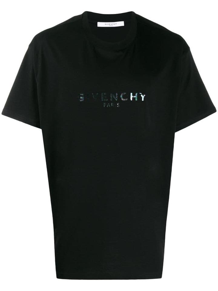 Givenchy Iridescent Logo Print T-shirt - Black