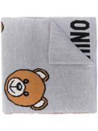 Moschino Teddy Logo Intarsia Scarf - Grey
