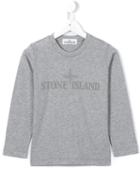 Stone Island Kids Logo Print Top, Toddler Boy's, Size: 5 Yrs, Grey