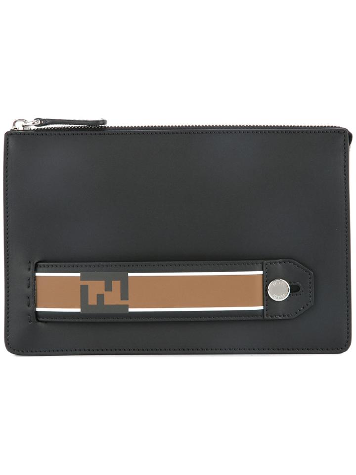 Fendi Ff-logo Clutch Bag - Black