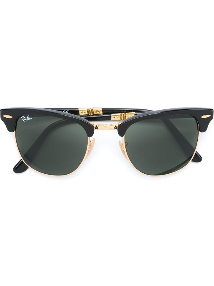 Ray-ban Foldable 'clubmaster' Sunglasses, Adult Unisex, Black, Acetate