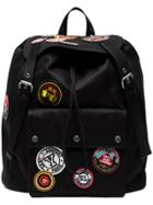 Saint Laurent Noe Backpack With Multicoloured Patches - Black