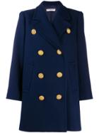 Yves Saint Laurent Pre-owned 1980's Double Breasted Coat - Blue