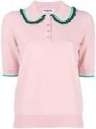 Essentiel Antwerp Pandygirl Knitted Polo Top - Pink & Purple