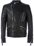 Philipp Plein 'the Perfect Mix' Biker Jacket, Men's, Size: Large, Black, Sheep Skin/shearling/viscose/cotton