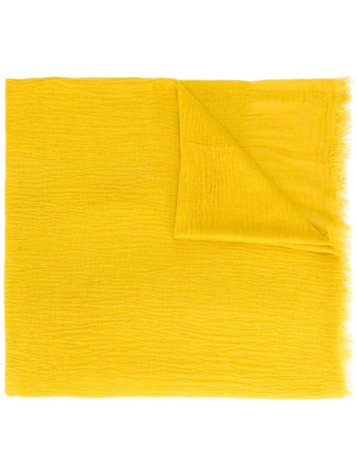 Faliero Sarti Raw Edge Scarf, Women's, Yellow/orange, Viscose/modal/silk