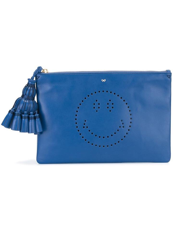 Anya Hindmarch 'georgiana Smiley' Clutch, Women's, Blue