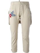 Dsquared2 Flower Appliqué Cropped Trousers - Neutrals