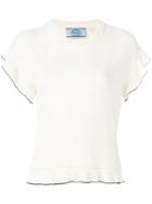 Prada Knitted Top, Women's, Size: 44, White, Silk/cotton/cashmere/virgin Wool