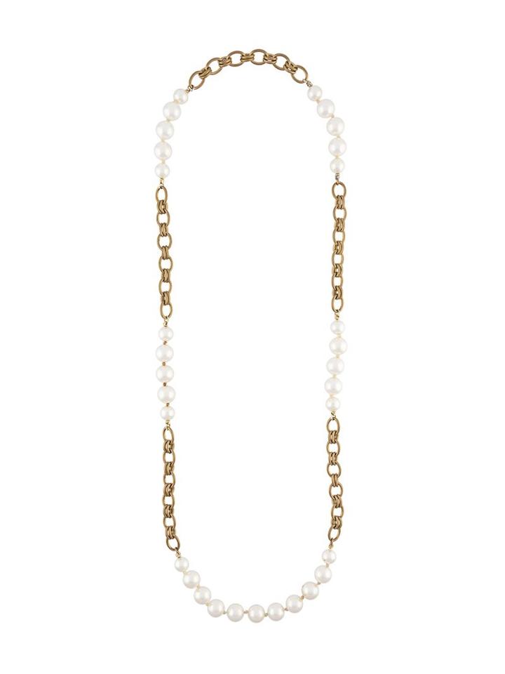 Chanel Vintage Baroque Pearl Necklace, Women's, White