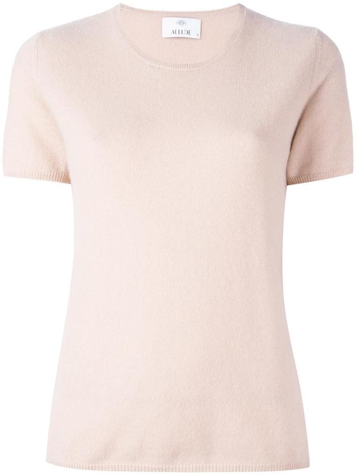 Allude Shortsleeved Knit Blouse, Women's, Size: Xl, Pink/purple, Cashmere